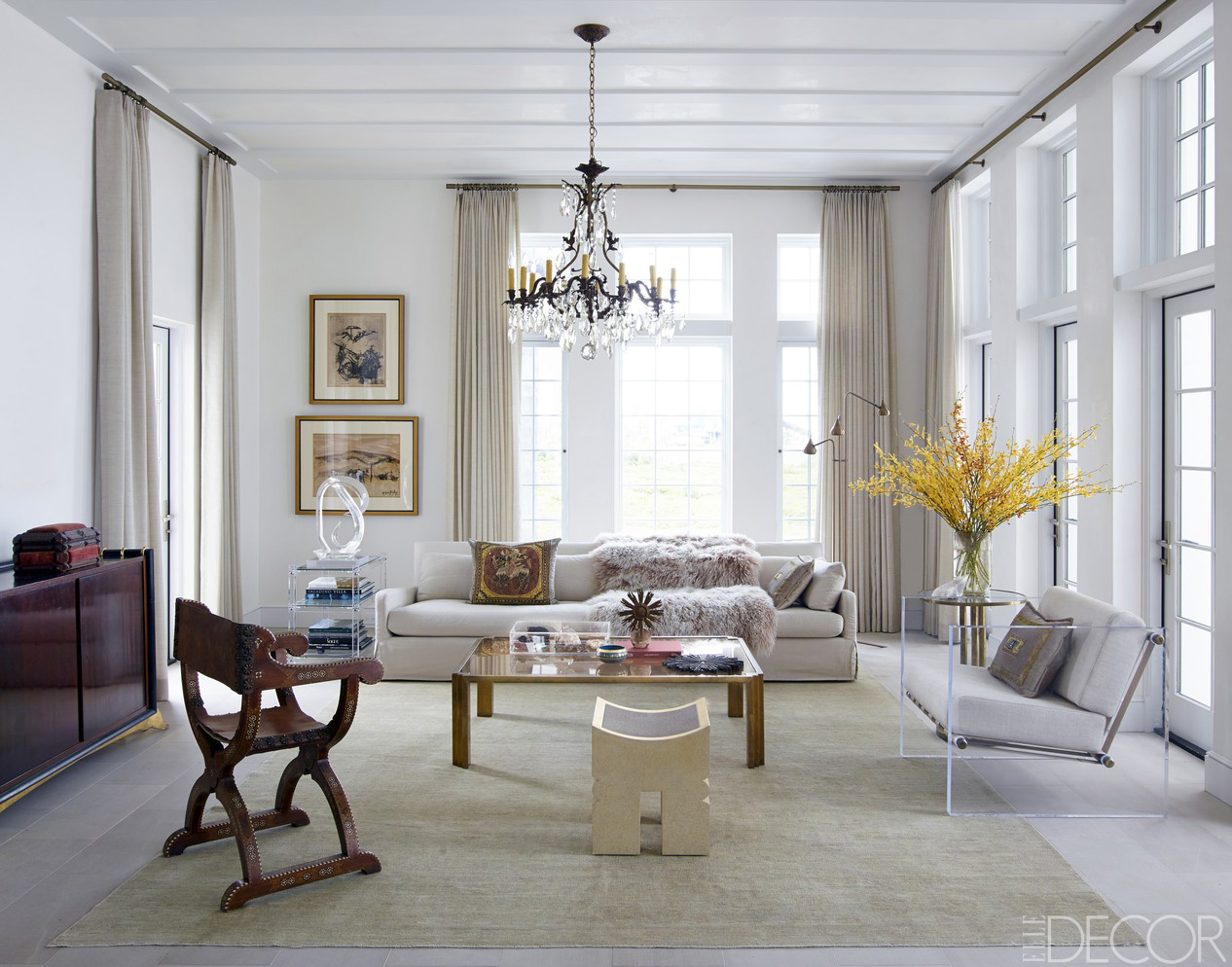 Chic Living Room Decorating Ideas and Design  ELLE DECOR