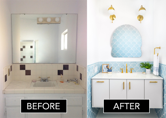 Before + After A Dated Bathroom Gets A Glamorous Update