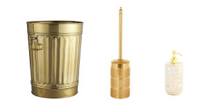 Gold bathroom accessories