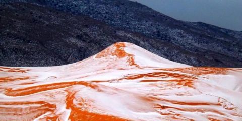 snow in sahara desert