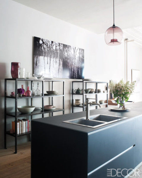 modern design shows its dark side with a sleek black valcucine island in this chic manhattan