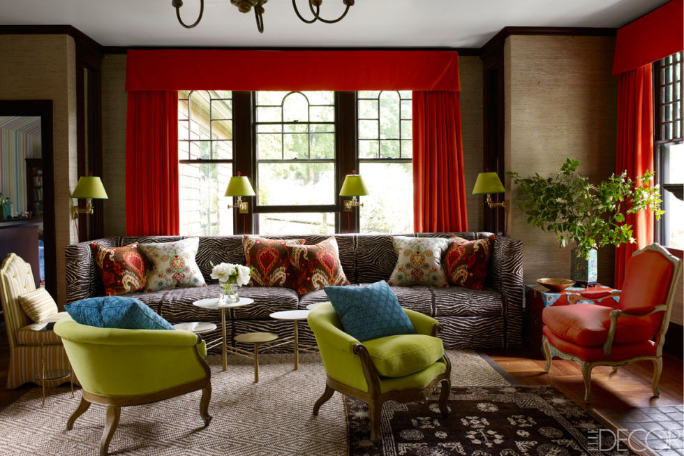 true red curtains